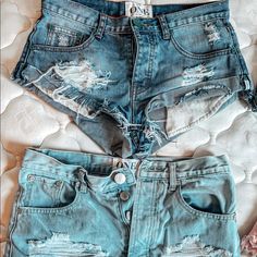 2 Pairs Of One Teaspoon Shorts Excellent Condition Size 25 Teaspoon Shorts, One Teaspoon Shorts, One Teaspoon, Character Aesthetic, Jean Shorts, Blue Black, Color Blue, Womens Sizes, Womens Shorts