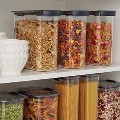 This Rubbermaid Brilliance pantry food storage container is built with tight seals and secure latches help keep food fresh and prevent spills. The crystal-clear lid and base make it easy to see whats inside these canisters, and are stain- and odor-resistant, which helps them stay looking like new. It's an ideal container for grains, pasta, cereal, dried fruit, sugar, or pet food, and stacks neatly in your cabinet and pantry. Individual Freezer Meals, Rubbermaid Brilliance, Pantry Food Storage, Food Storage Rooms, Fruit Sugar, Best Cereal, Pantry Food, Cereal Containers, Airtight Food Storage