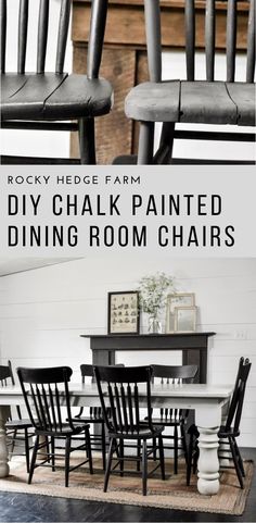 the diy chalk painted dining room chairs