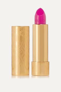 Alessandro Michele's first capsule of lipsticks for Gucci is reminiscent of shades worn by his favorite actresses on the silver screen. The satin formula is enriched with naturally moisturizing oils that leave your lips feeling soft and supple for hours. 'Valentine Fuchsia' is a bright pink with subtle blue undertones that make your teeth look whiter - a trick picked up by makeup artists in the early days of Technicolor. Mat Lipstick, Gucci Beauty, Wise Girl, Greta Garbo, Jean Harlow, Satin Lipstick, Lipstick Collection, Beauty Lipstick, Joan Crawford