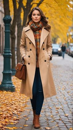 Trenchcoat Outfits Women, Plaid Trench Coat Outfit, Fall Fashion Outfits Casual, Cozy Winter Outfits, Trendy Fall Outfits, Autumn Style, Autumn Fashion Casual, Thanksgiving Outfit