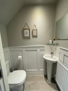 a white toilet sitting next to a sink in a bathroom