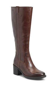 A lightweight feel and flexible sole up the comfort of this sleek knee-high boot built on a foam-cushioned footbed. 2 1/2" heel 14 1/2" shaft; 15" calf circumference Side zip closure Memory foam cushioning Leather upper/textile lining/rubber sole Imported Brown Leather Boots, Foam Cushions, Boot Shoes Women, Knee High Boots, Side Zip, Knee High, Memory Foam, Rubber Sole, Brown Leather