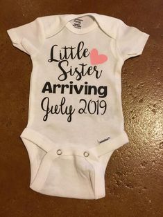 Little sister onesie birth announcement little sister | Etsy Funny Little Sister Shirts, Baseball Sister Onesie, I’m Going To Be A Big Sister Announcement, I Love My Big Sister Onesie, Bigger Sister Big Sister Shirts, Newborn Onesies, Shower Diy, Girls Nursery, New Mom Gift