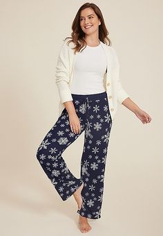 Snowflake Hacci Wide Leg Pajama Pants | maurices Wide Leg Pajama Pants, Pajama Pants, Pajamas, Wide Leg, Pants, Trousers