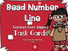 a red and white poster with the words, read number line common core aligned task cards