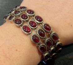 Etsy Bracelets, Silver Birthday, Box Clasp, Christmas Box, Red Garnet