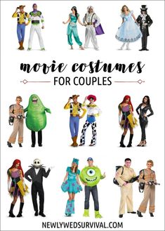 some people are dressed up in costumes for couples