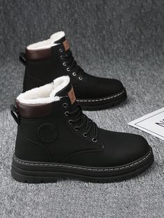 Men's High-Top Casual Suede Boots, Black Fluffy, Spring/Autumn, New Design,Fashion Match Jeans Black     Plain    Men Shoes, size features are:Bust: ,Length: ,Sleeve Length: Winter Shoe Trends, Snow Boots Winter, Black Winter Boots, Popular Boots, Yellow Boots, Winter Leather Boots, Mens Ankle Boots, Winter Fashion Boots, Desert Boot