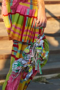 Collina Strada Spring 2022 Details Fashion Show | The Impression Quirky Bags, Fashion Major, Extreme Fashion, Stockholm Street Style, Bead Charms Diy, Altering Clothes, Fashion Event, Clothing Hacks