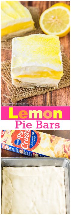 lemon pretzel bars are sitting on a table