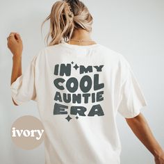 For the aunt-to-be or the seasoned auntie, this fun and trendy oversized t-shirt make the perfect birthday or special occasion gift. Crafted with a touch of humor, this era-inspired shirt is sure to bring joy to any new auntie's wardrobe. Premium Quality - Printed shipped in the USA ✦DETAILS✦ Every shirt we send out is made to order, which means it is custom made for you! We do everything we can to ship orders as fast as possible, but you can check our current turnaround times below. If you have Mother's Day Relaxed Fit T-shirt With Text Print, Mother's Day T-shirt With Text Print And Relaxed Fit, Casual Relaxed Fit Top For Birthday, Birthday T-shirt With Relaxed Fit And Text Print, Relaxed Fit Cotton T-shirt For Birthday, Birthday Slogan T-shirt Relaxed Fit, Relaxed Fit Birthday Slogan T-shirt, Relaxed Fit Short Sleeve T-shirt For Birthday, White Relaxed Fit T-shirt For Birthday