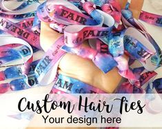 YOU DESIGN Galactic Custom hair ties - Elastic custom wristband- Personalized promotional wristbands - Party wristbands- Custom wristband Customized Novelty Wristband For Friendship, Customized Wristband For Birthday, Multicolor Plastic Wristband Gift, Customized Adjustable Multicolor Wristband, Sublimation Hair Ties, Stretch Hair, Salon Party, Party Wristbands, Custom Wristbands