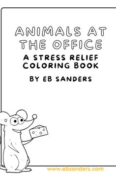 an animal at the office coloring book is shown with text that reads, animals at the office