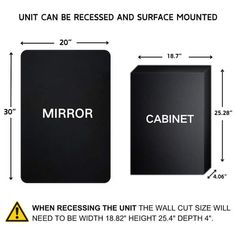 a black box with the words mirror on it and an image of a door that says,