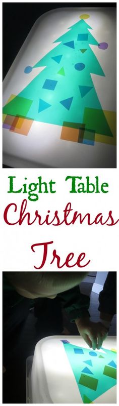 the light table has a christmas tree on it