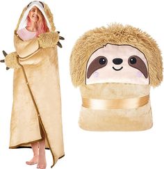 PRICES MAY VARY. Sherpa, Fleece, Flannel Imported 🦥 COZY AND LUXURIOUS – Wrap yourself with our super plush fluffy sherpa and flannel fleece. We use the best quality material for ultimate warmth and coziness. 🦥 PERFECT SLOTH GIFT IDEA – Beautifully packaged and ready to bring smiles to your loved ones (mothers, fathers, daughters, sisters, brothers, wives, husbands, kids, friends and colleagues) for birthdays and Christmas. 🦥 VERSATILE AND CONVENIENT – Go hands free and wear it conveniently a Sloth Blanket, Warm Blankets Cozy, Sloth Sleeping, Velvet Shawl, Animal Blanket, Sloth Lovers, Sloth Gift, Sherpa Hoodie, Wearable Blanket