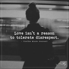 a woman standing in front of a train with the words love isn't a reason to