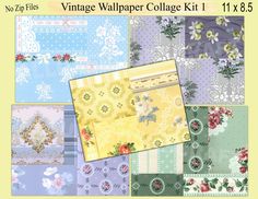 vintage wallpaper collage kit 1