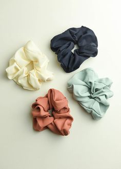 Meet our latest essential scrunchie, the Crepe Scrunchie. The fabric has a slight texture and comes in year-round wearable colors. Polyester, elastic stretch Imported, Korea Ribbon Slides, Scrunchies, Ribbon, Elastic, Texture, Navy, Fabric, Color