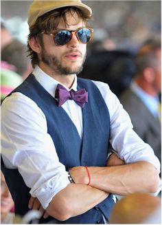 Ashton Kutcher at the derby, mens derby attire http://www.itgirlweddings.com/blog/5-kentucky-derby-wedding-ideas Kentucky Derby Style, Estilo Hipster