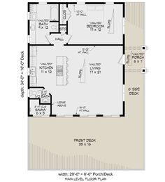 the floor plan for a house with 2 bedroom and an office space on one side