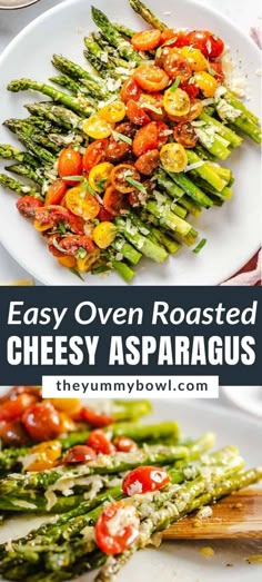 grilled asparagus with tomatoes and parmesan cheese is the perfect side dish