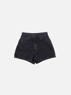 Loose-fit denim shorts with a wide leg and high waist in the perfect black wash. Crafted from splendid black denim with a coarse texture, these denim shorts have been delicately washed to achieve a subdued black hue, subtly accentuating the texture and infusing them with depth and intricate detailing. Black Wide Leg Jean Shorts For Summer, Classic High Waist Washed Black Bottoms, Classic High-waist Washed Black Bottoms, Classic High-waisted Relaxed Fit Jean Shorts, Washed Black Short Denim Bottoms, Short Length Washed Black Denim Bottoms, Classic Black Jeans For Summer, Classic Black Summer Jeans, Washed Black Denim Shorts