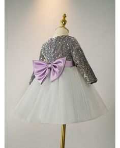 Get 10% off now! Buy bling sequined long sleeves tulle flower girl dress for winter at cheap price online. Free stable shipping and pro custom service since 2009. Kids Formal Dresses, Dress For Winter, Tulle Flower Girl Dress, Kids Formal, Prom Dresses Yellow, Tulle Flower Girl, Purple Prom Dress, Tulle Flowers, Lace Beach Wedding Dress