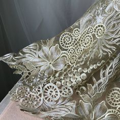 Gold Wedding Dress With Intricate Embroidery For Ceremony, Gold Machine Embroidered Fabric For Wedding, Gold Lace Dress With Lace Work, Gold Lace Wedding Gown, Gold Embroidered Gown For Ceremony, Gold Lace Wedding Fabric And Notions, Gold Lace Fabric For Wedding, Gold Lace Wedding Fabric, Top In Pizzo