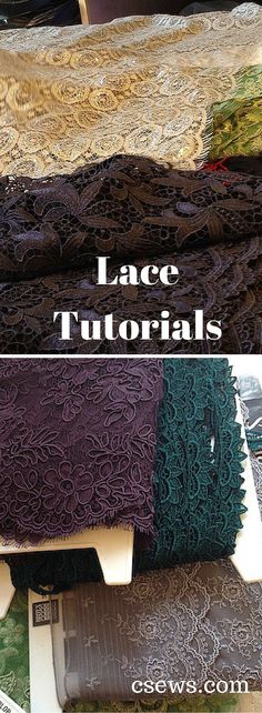 two pictures showing different types of lace