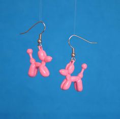 Crazy Earrings, Weird Jewelry, Quirky Earrings, Funky Earrings, Balloon Dog, Jewelry Metal, Clay Jewelry Diy, Polymer Clay Charms, Funky Jewelry