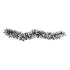 a white christmas garland with snow on it