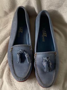 Casual Blue Tassel Loafers With Leather Sole, Suede Tassel, Loafers Shoes, Tassel Loafers, Blue Suede, Loafer Shoes, Blue Man, Loafers, Best Deals