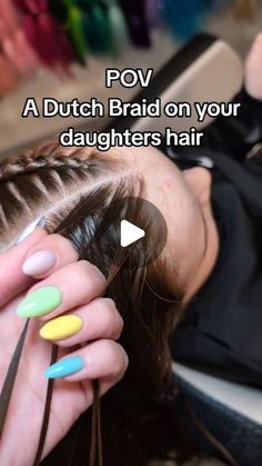 Sarah | Hair Braider on Instagram: "A Dutch Braid from your perspective!" Dutch Braids Short Hair, Dutch Braid Styles, Dutch Braid Bun, Wedding Braid, Two Dutch Braids, Short Hair For Kids, Easy Bun Hairstyles For Long Hair, Two Braid Hairstyles, Dutch Braid Hairstyles