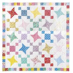 a colorful quilt with stars on it