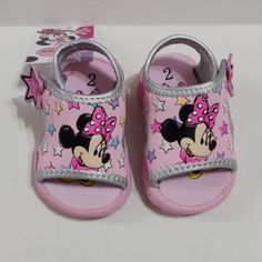 Brand New With Tags Lightweight Velcro Strap Baby Size Pink Non-slip Sandals For Playtime, Cute Pink Non-slip Sandals, Playful Pink Sandals With Soft Sole, Pink Open Toe Sandals For Playtime, Pink Soft Sole Synthetic Sandals, Pink Synthetic Sandals With Soft Sole, Cute Pink Closed Toe Sandals, Cute Closed Toe Pink Sandals, Cute Pink Sandals With Soft Sole