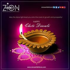 happy diwali greeting card with lit candle