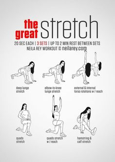 the great stretch workout poster shows how to do it