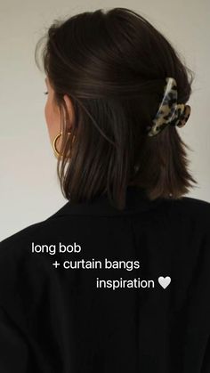 Medium Length Curtain Bangs, Curtain Bangs Inspiration, Bob Curtain Bangs, Long Bob With Curtain Bangs, Very Long Bob, Longbob Hair, Bob With Curtain Bangs, Bangs Inspiration, Short Dark Hair