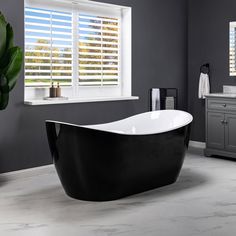 71'' x 31.5'' Freestanding Soaking Acrylic Bathtub Slipper Tub, Slipper Bathtub, Black Bathtub, Slipper Tubs, Bathroom Color Schemes, Bathtub Drain, Bathroom Color, Freestanding Tub, Acrylic Bathtub