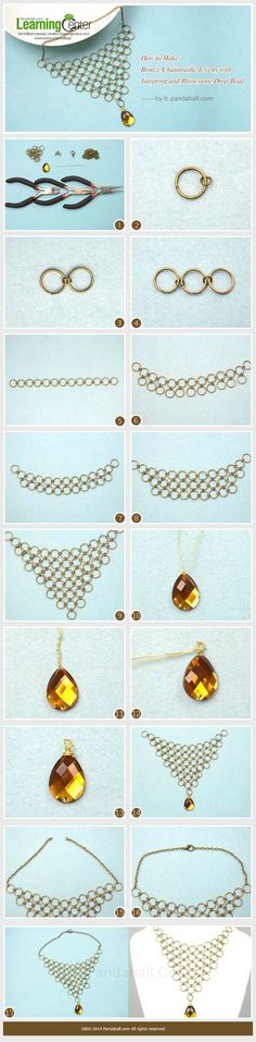 the instructions for making necklaces with wire and glass beads