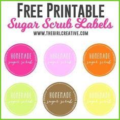 the free printable sugar scrub labels are perfect for your home made soap or lotion