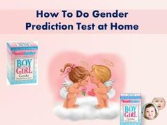 two little angels sitting on top of a cloud with the words how to do genderer prediction test at home