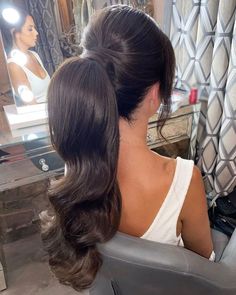 Ponytail Bridal Hair, Backcombed Hairstyles, Bridemaids Hairstyles, Long Hair Ponytail, Bridesmaid Hair Makeup, Wedding Hair Inspiration, Hair Stylist Life, Party Hairstyles, Wedding Hair And Makeup