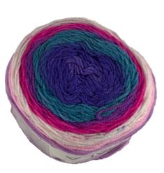 a ball of yarn that is multicolored