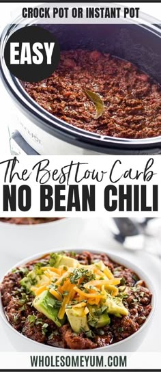 an easy crock pot or instant pot the best slow cauliflower no bean chili