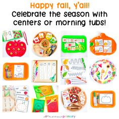 an advertisement for the happy fall y'all celebrate the season with centers or morning tubs