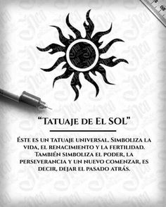 a pen and some writing paper with the words tatuje de el sol