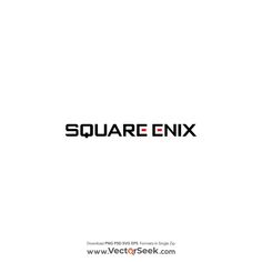 the logo for square enix is shown in black and red on a white background